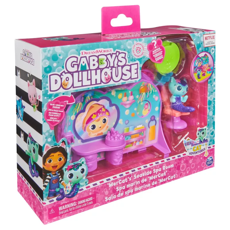 Deluxe Room Playset Spin Master Gabby's Dollhouse — Wellness Room with Meerkat play figure