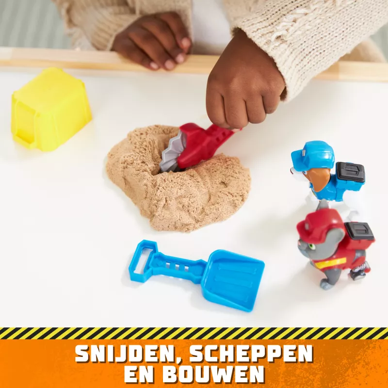Rubble & Crew , Charger & Wheeler Action Figures, with Kinetic Build-It Sand & 2 Building Tools, PAW Patrol Kids Toys for Boys & Girls Ages 3 and Up
