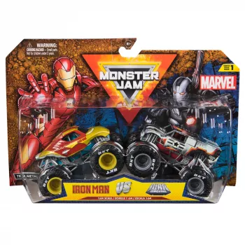 Monster Jam , Marvel Official Iron Man Vs. War Machine Die-Cast Monster Trucks, 1:64 Scale, Kids Toys for Boys and Girls Ages 3 and up