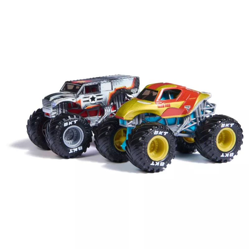 Monster Jam , Marvel Official Iron Man Vs. War Machine Die-Cast Monster Trucks, 1:64 Scale, Kids Toys for Boys and Girls Ages 3 and up