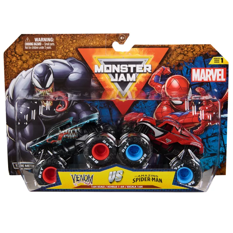 Monster Jam , Marvel Official Iron Man Vs. War Machine Die-Cast Monster Trucks, 1:64 Scale, Kids Toys for Boys and Girls Ages 3 and up