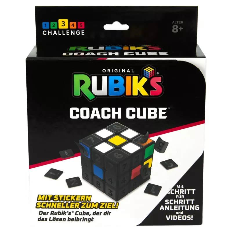 Rubik’s Coach Cube, Learn to Solve 3x3 Cube with Stickers, Guide, & Videos | Stress Relief Fidget Toy | Adult Toy Fidget Cube | for Ages 8 and up