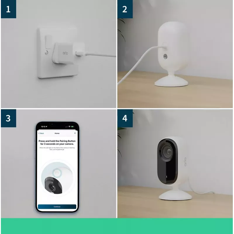 IP security camera Arlo Essential 2K Indoor Security Camera 2-pack Wireless Indoor