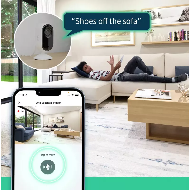 IP security camera Arlo Essential 2K Indoor Security Camera 2-pack Wireless Indoor