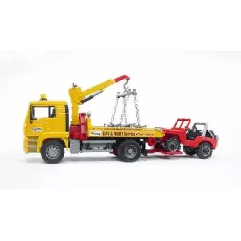 Breakdown truck BRUDER MAN TGA with cross country vehicle