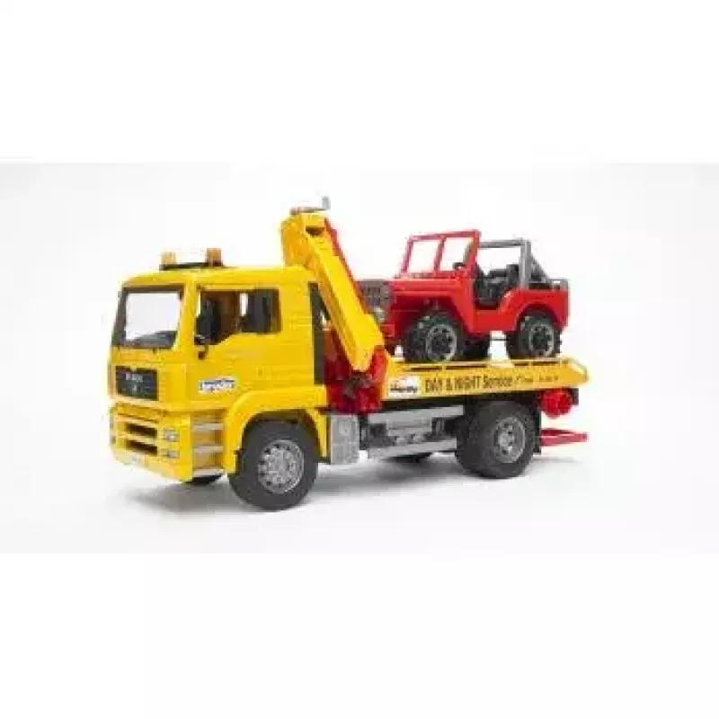 Breakdown truck BRUDER MAN TGA with cross country vehicle