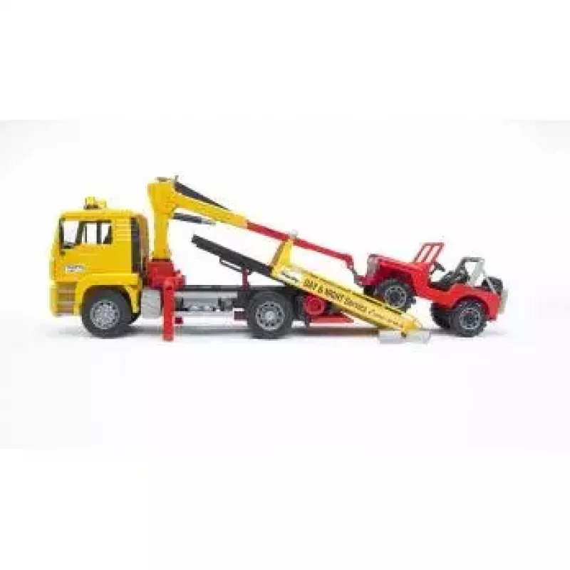 Breakdown truck BRUDER MAN TGA with cross country vehicle