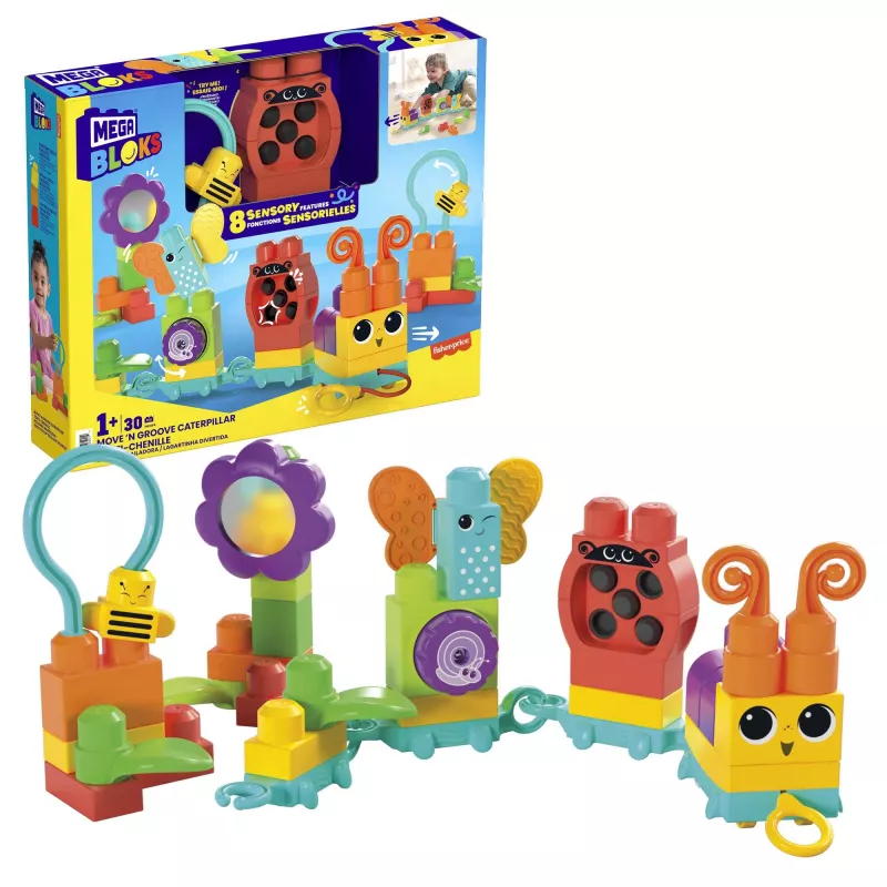 Building set MEGA BLOKS Move 'n Groove Caterpillar by MATTEL — 30 pieces, plastic, multicolour, age 1+