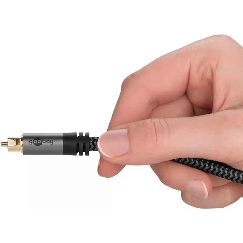 Digital optical audio cable WENTRONIC Goobay 65305 TOSLINK to TOSLINK 2 m, copper, gold-plated contacts, black/silver