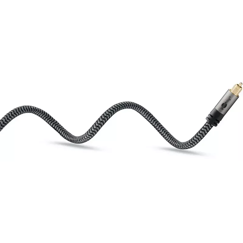 Digital optical audio cable WENTRONIC Goobay 65305 TOSLINK to TOSLINK 2 m, copper, gold-plated contacts, black/silver