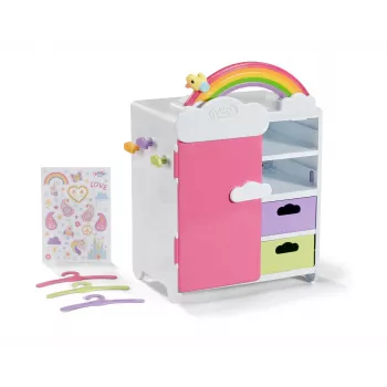 Doll wardrobe zapf creation BABY born Rainbow Wardrobe — for dolls, light effects, requires 3×AAA batteries, recommended age 3+