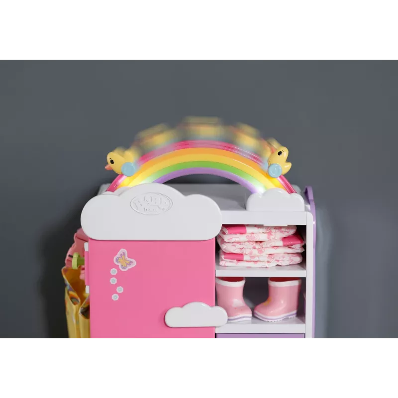 Doll wardrobe zapf creation BABY born Rainbow Wardrobe — for dolls, light effects, requires 3×AAA batteries, recommended age 3+