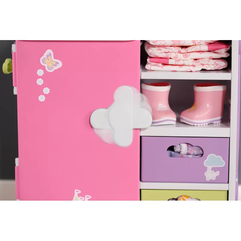 Doll wardrobe zapf creation BABY born Rainbow Wardrobe — for dolls, light effects, requires 3×AAA batteries, recommended age 3+