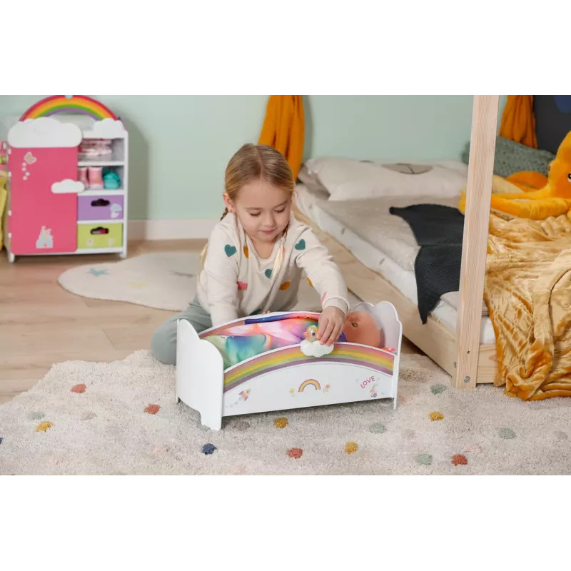 Doll bed ZAPF creation BABY born Rainbow Bed 835999 for 43 cm dolls
