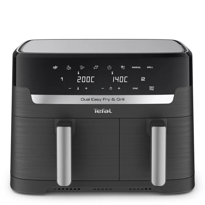 Tefal Dual Easy Fry & Grill EY905B Double 8.3 L Stand-alone 2700 W Hot air fryer Grey