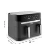 Tefal Dual Easy Fry & Grill EY905B Double 8.3 L Stand-alone 2700 W Hot air fryer Grey