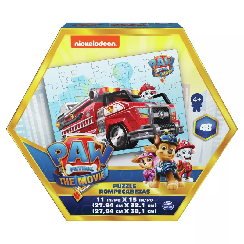 Games PAW Patrol The Movie, 48 Piece Jigsaw Puzzle for Kids Ages 4 and up, Chase
