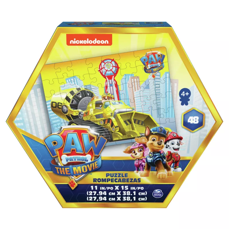 Games PAW Patrol The Movie, 48 Piece Jigsaw Puzzle for Kids Ages 4 and up, Chase