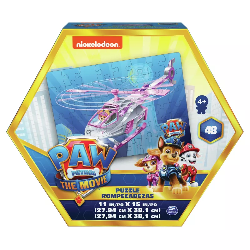 Games PAW Patrol The Movie, 48 Piece Jigsaw Puzzle for Kids Ages 4 and up, Chase