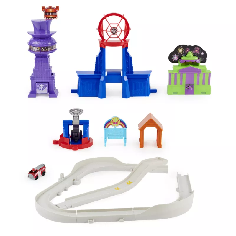 PAW Patrol , True Metal Total City Rescue Movie Track Set with Exclusive Marshall Vehicle, 1:55 Scale, Kids Toys for Ages 3 and up
