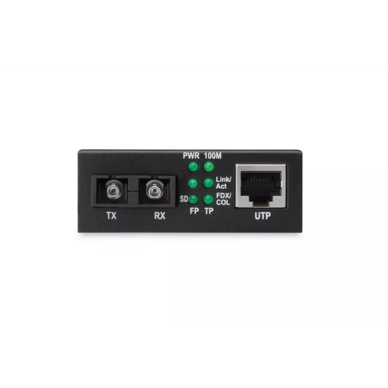 DIGITUS Media Converter, Multimode 10/100Base-TX to 100Base-FX, Incl. PSU SC connector, Up to 2km