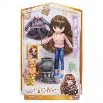 Wizarding World Harry Potter, 8-inch Brilliant Hermione Granger Doll Gift Set with 5 Accessories and 2 Outfits, Kids Toys for Ages 6 and up