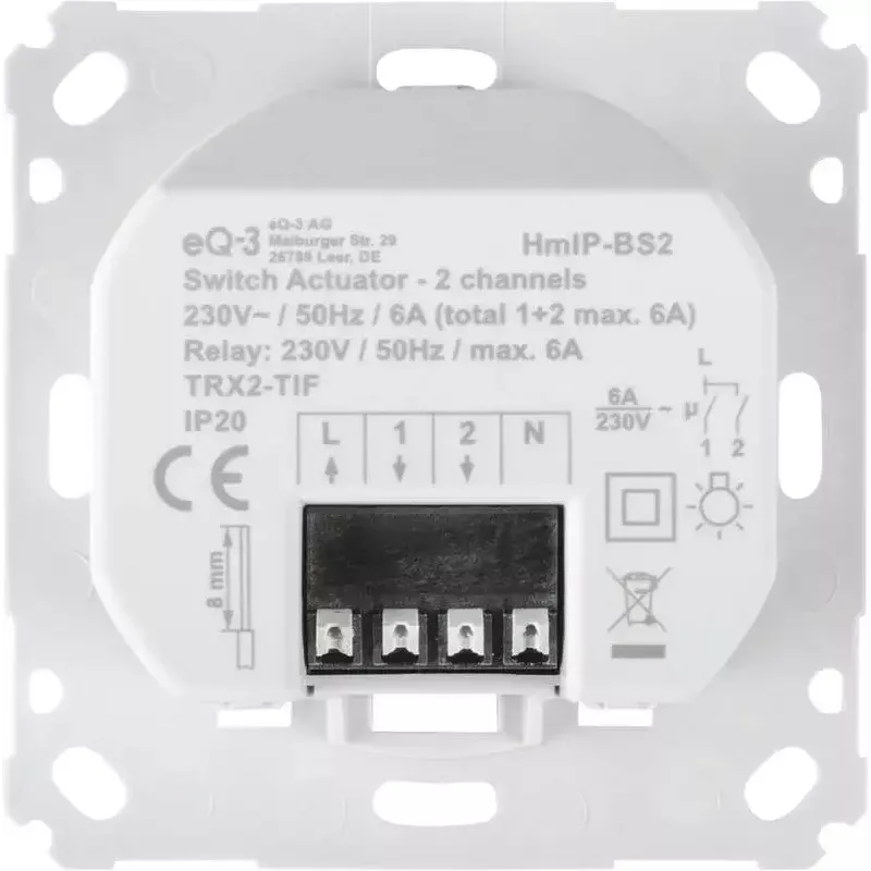 Switching actuator Homematic IP 156757A0 — 230 V AC, 1380 W, 868.6 MHz