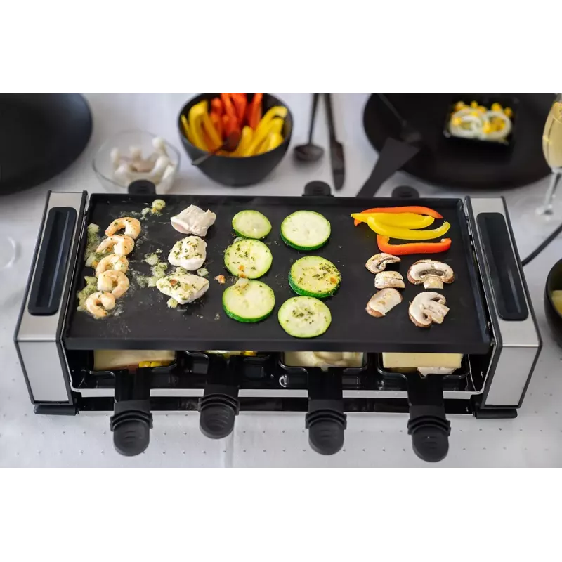 Unold 48730 raclette grill 8 person(s) 1200 W Black, Stainless steel