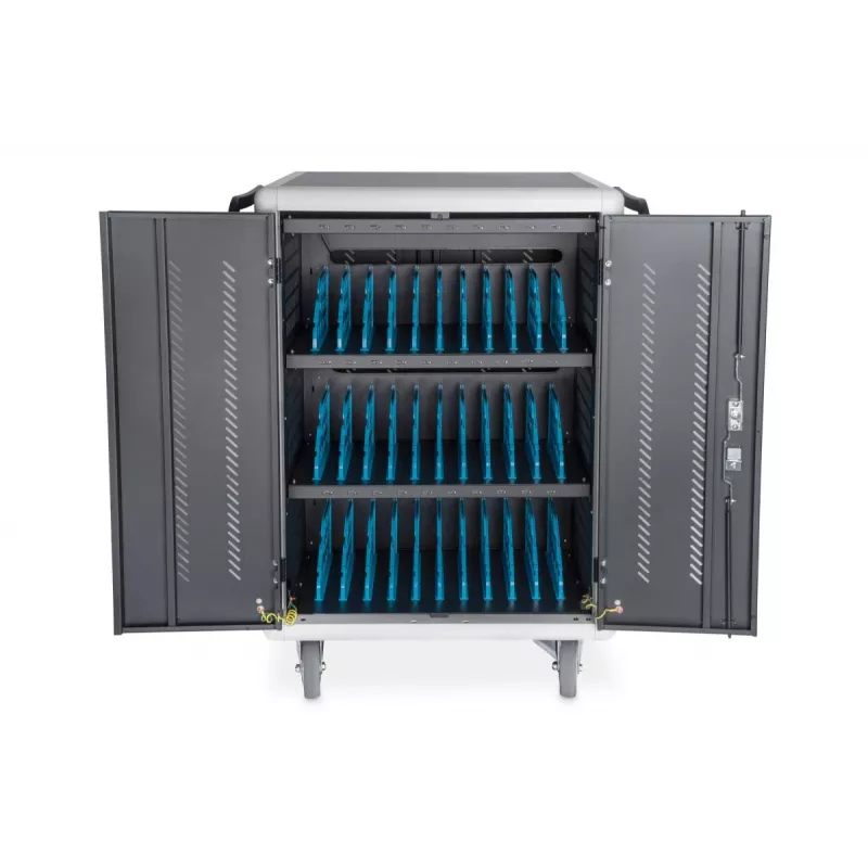 DIGITUS Charging trolley 15.6in USB-C 30 charge bases PDU fan 1260 x 824 x 650mm