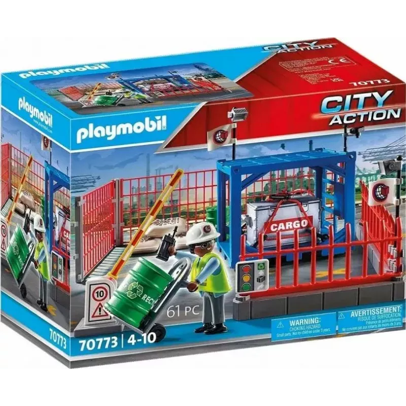 Playmobil cargo warehouse set PLAYMOBIL 70773 with loading dock and forklift