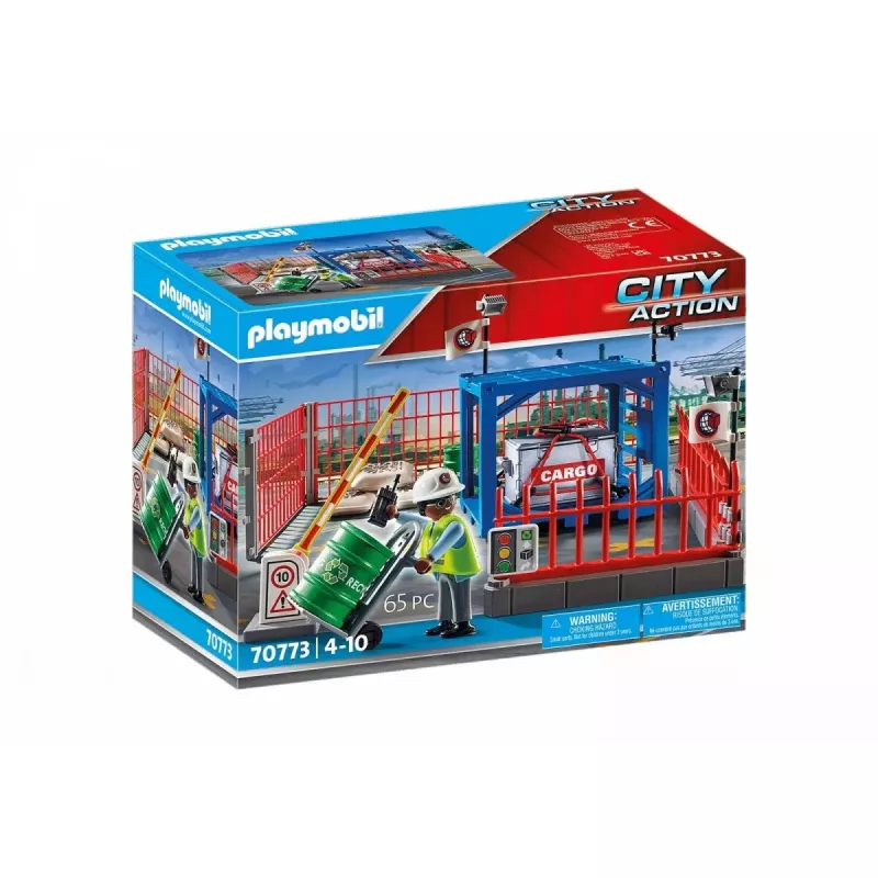 Playmobil cargo warehouse set PLAYMOBIL 70773 with loading dock and forklift