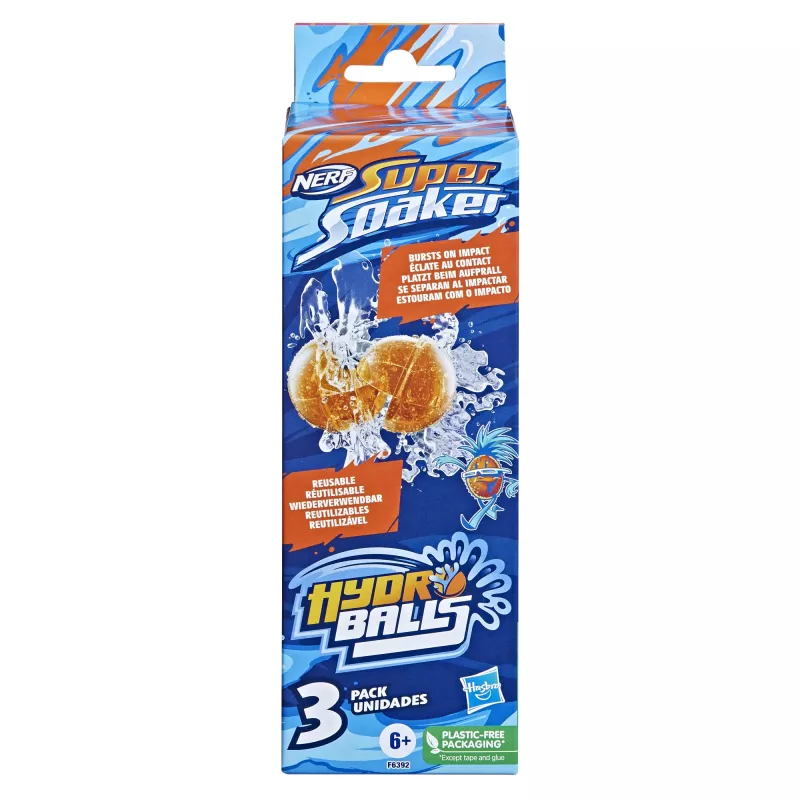 Nerf Super Soaker Hydro Balls 3-Pack, Reusable Water-Filled Balls