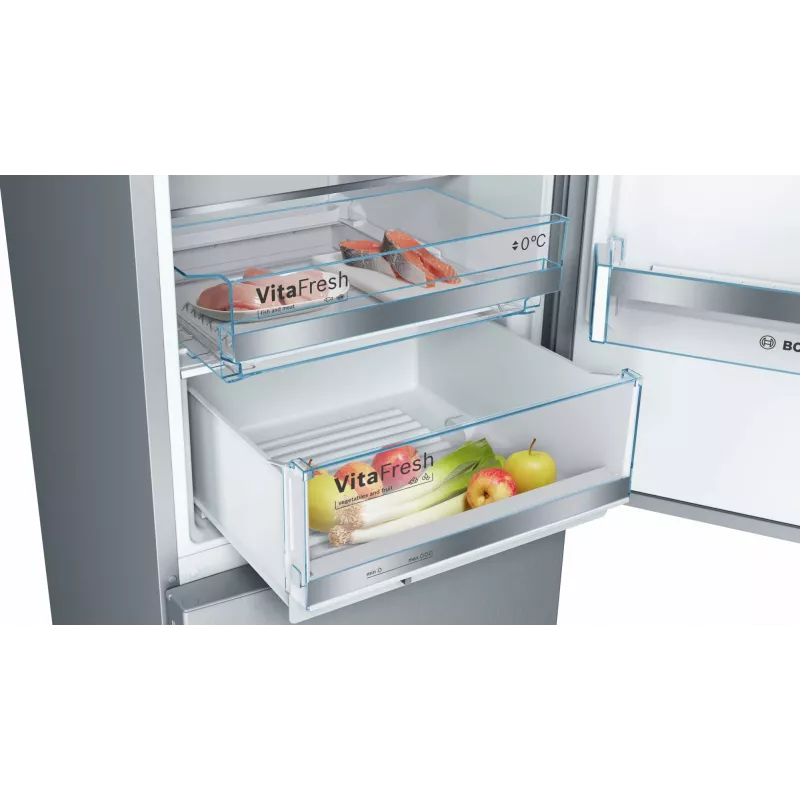 Bosch Serie 6 KGE39ALCA fridge-freezer Freestanding 343 L Stainless steel