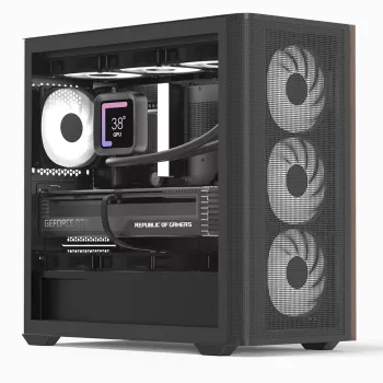 Mini Tower PC Aerocool D301A Black Wood ATX Power Supply