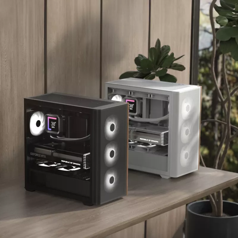 Mini Tower PC Aerocool D301A Black Wood ATX Power Supply