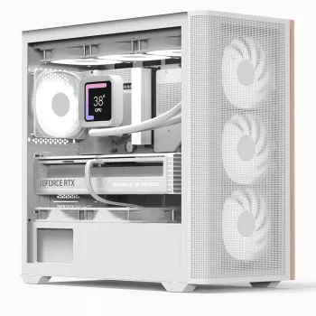 Aerocool D301A Mini Tower White, Wood