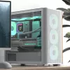 Aerocool D301A Mini Tower White, Wood