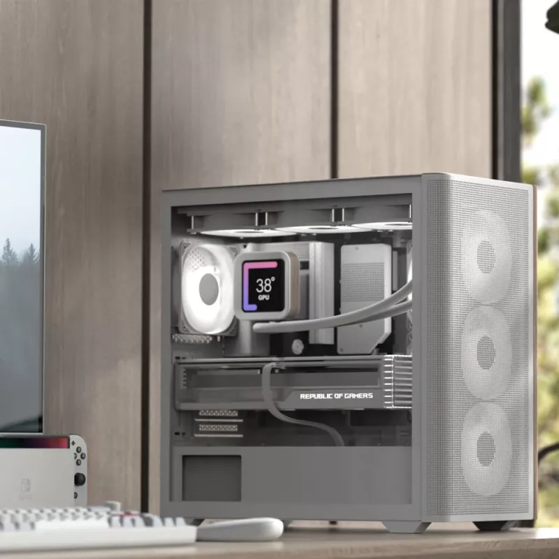 Aerocool D301A Mini Tower White, Wood