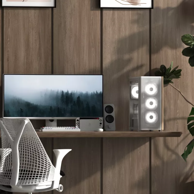 Aerocool D301A Mini Tower White, Wood