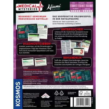 Kosmos Medical Mysteries - Miami Flatline 60 min Board game Deduction