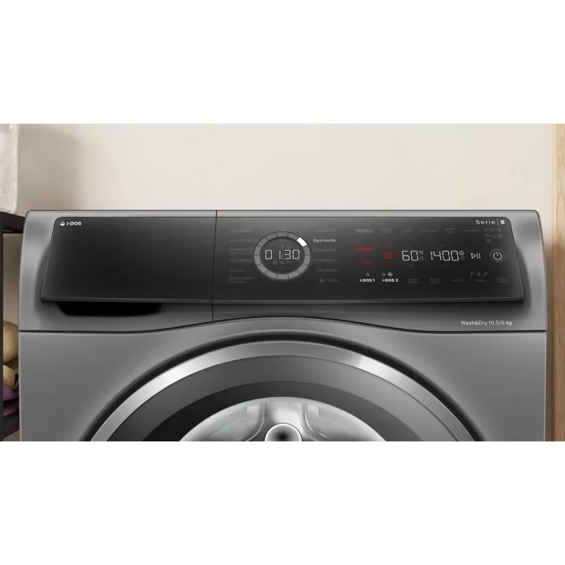 Bosch Serie 8 WNC254AS0 washer dryer Freestanding Front-load Stainless steel