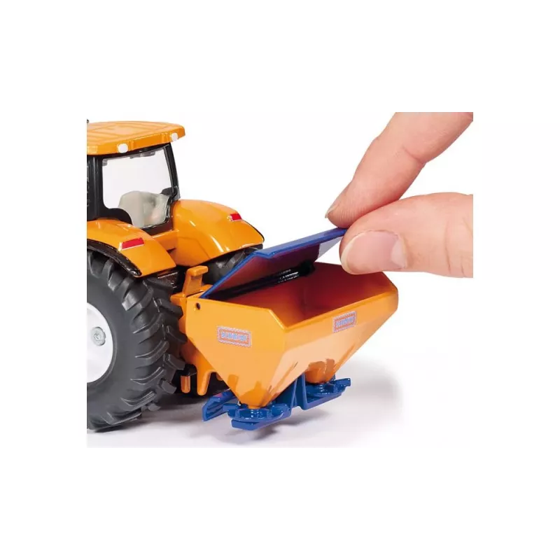 Siku Tractor with ploughing plate and salt spreader, Tractor model, Preassembled, 1:50, Metal, Plastic, 3 yr(s), Black, Blue, Orange