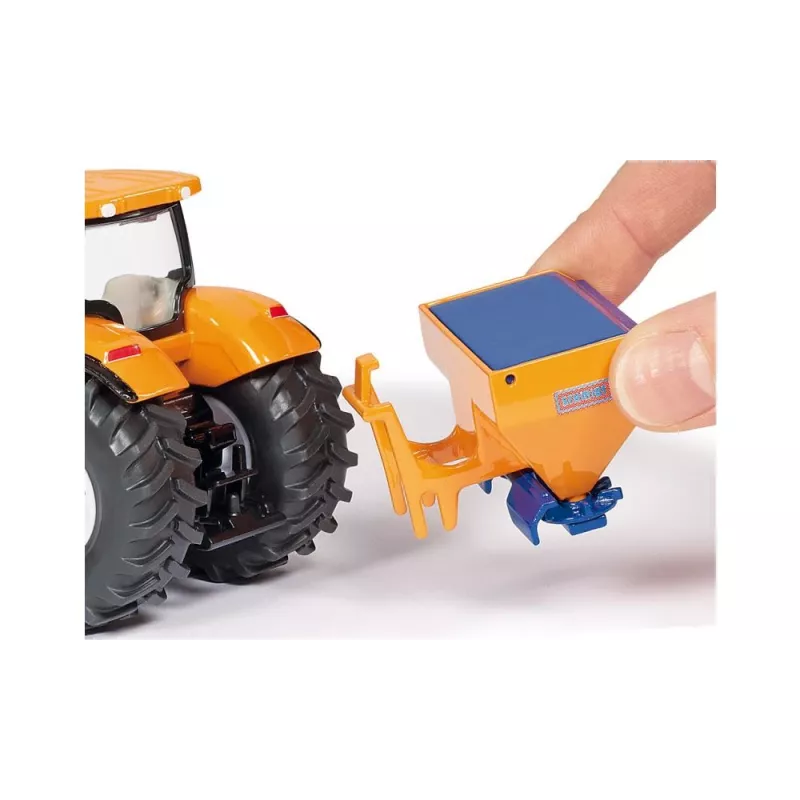 Siku Tractor with ploughing plate and salt spreader, Tractor model, Preassembled, 1:50, Metal, Plastic, 3 yr(s), Black, Blue, Orange