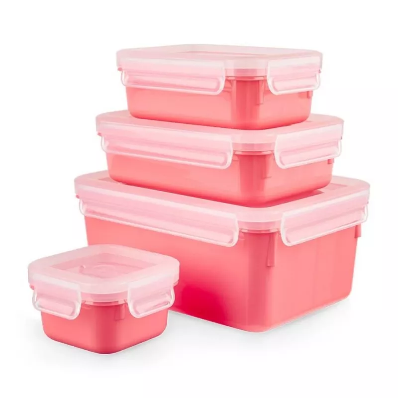 EMSA Clip & Close Rectangular Set Coral 4 pc(s)