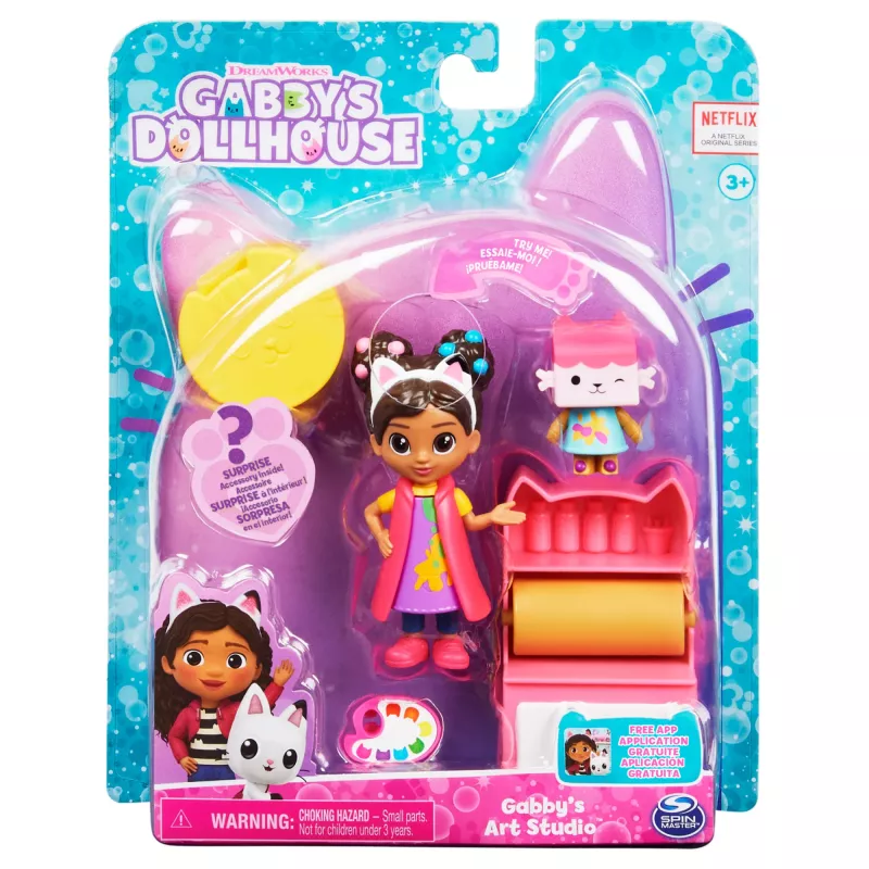Gabby's Dollhouse , Art Studio Set with 2 Toy Figures, 2 Accessories, Delivery and Furniture Piece, Kids Toys for Ages 3 and up