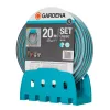 Gardena Wall-Mounted Hose Holder with Classic Hose 13 mm (1/2"), 20 m, Grey/Turquoise