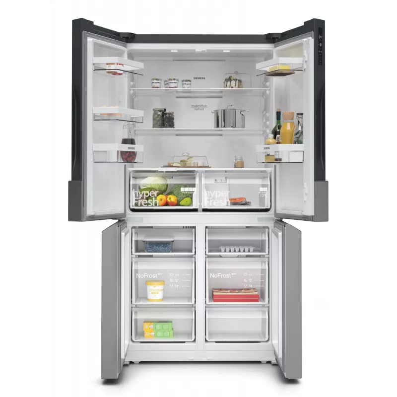 Siemens iQ300 KF96NVPEA side-by-side refrigerator Freestanding 605 L Silver