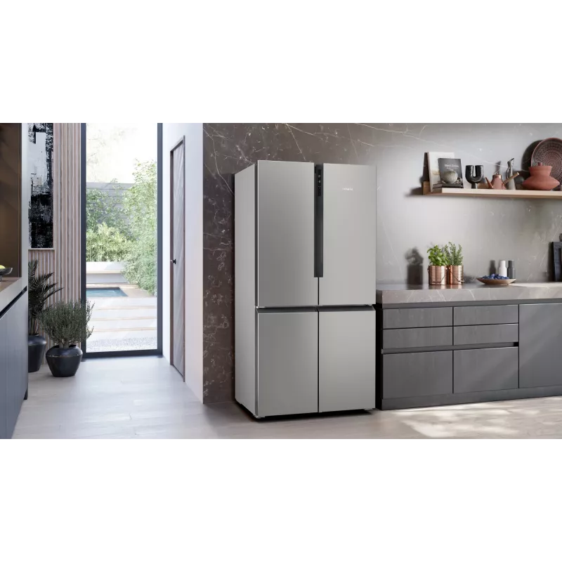 Siemens iQ300 KF96NVPEA side-by-side refrigerator Freestanding 605 L Silver