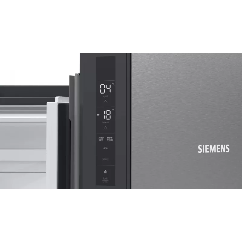 Siemens iQ300 KF96NVPEA side-by-side refrigerator Freestanding 605 L Silver