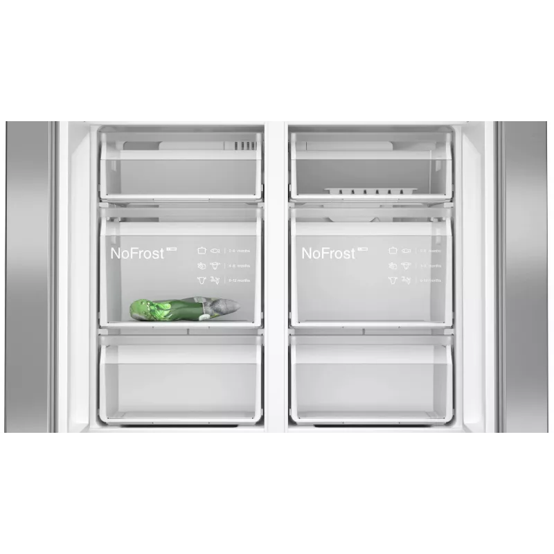 Siemens iQ300 KF96NVPEA side-by-side refrigerator Freestanding 605 L Silver